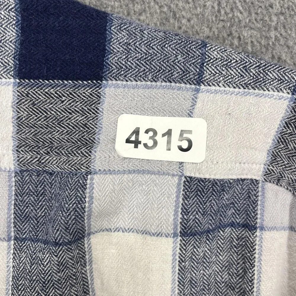 Levi's Shirt Mens Large Blue Plaid Flannel Relaxed Long Sleeve Button‎ Down